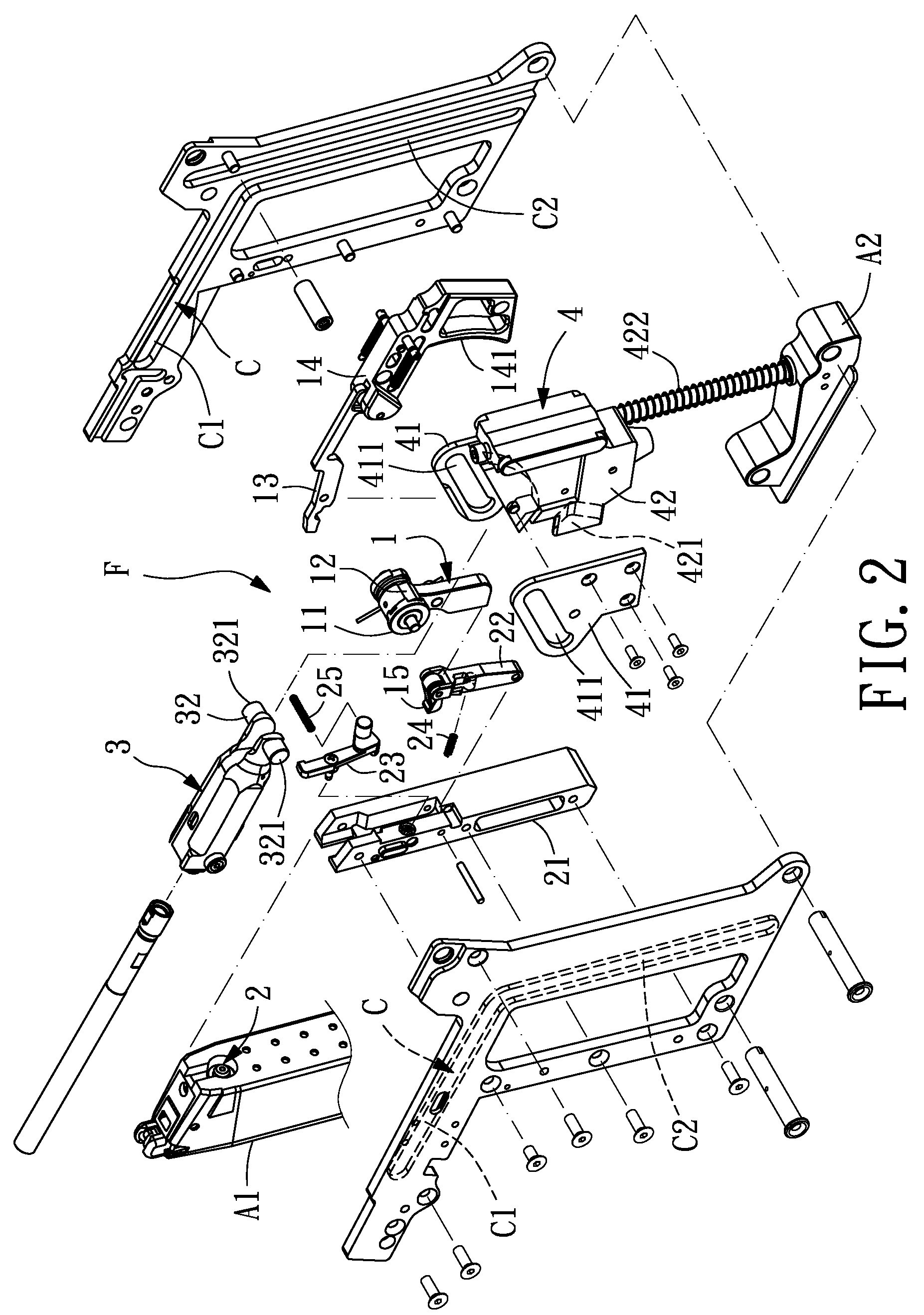 Firing linkage mechanism for toy submachine gun