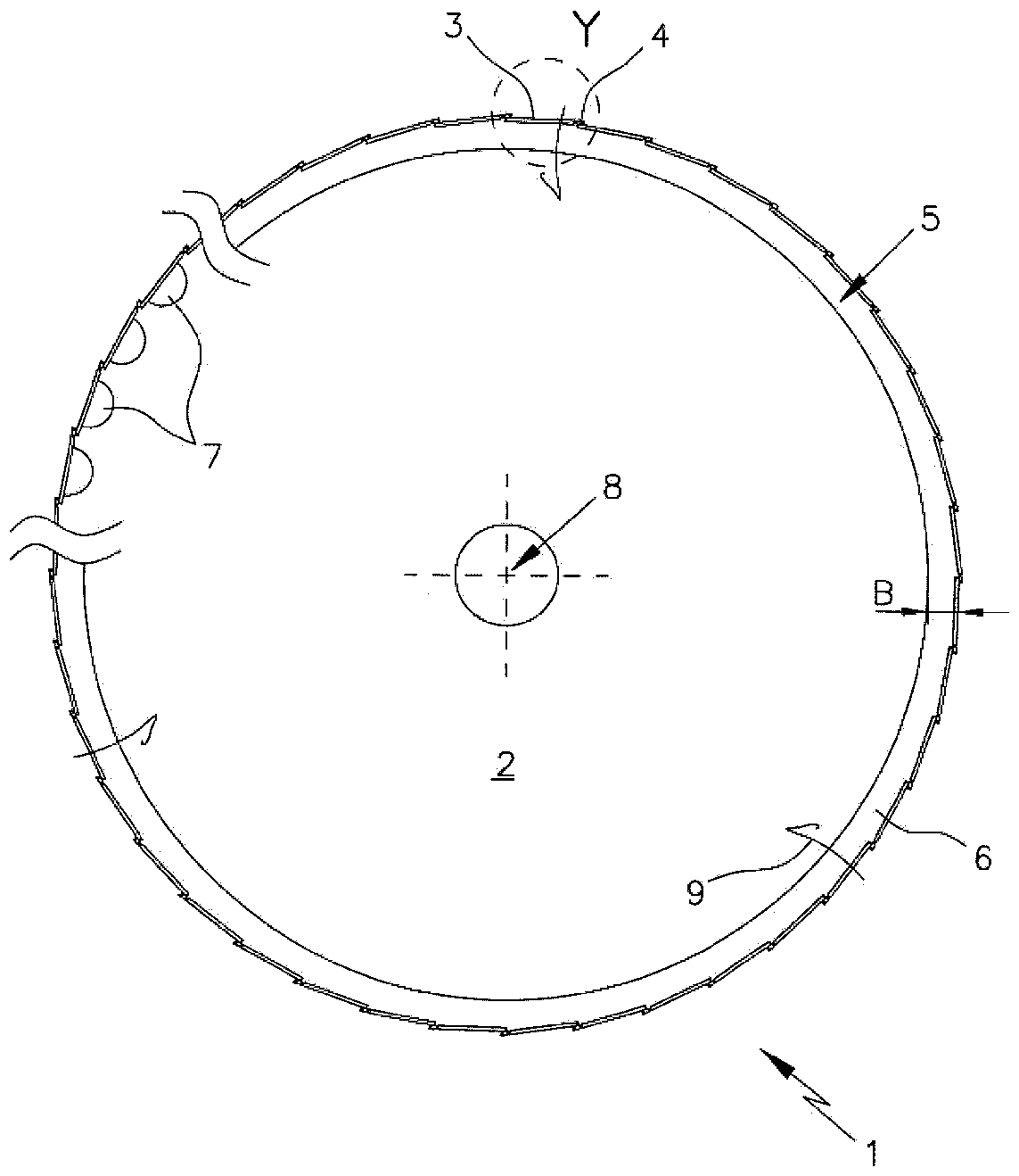 Saw blade having integrated swarf space