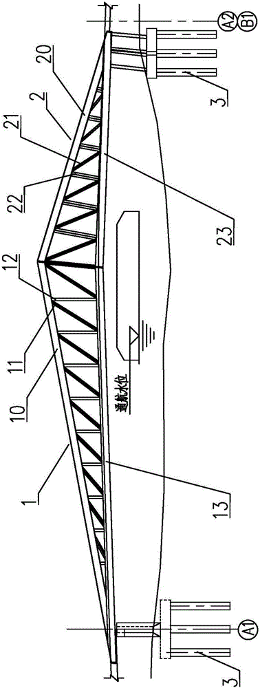 Y-shaped triangular steel truss beam bridge
