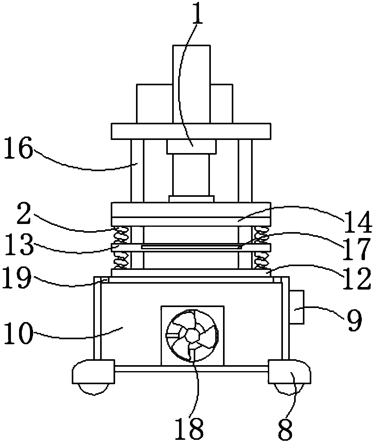 Downward-pressing-type production equipment for multilayer gum dipping paper laminated board