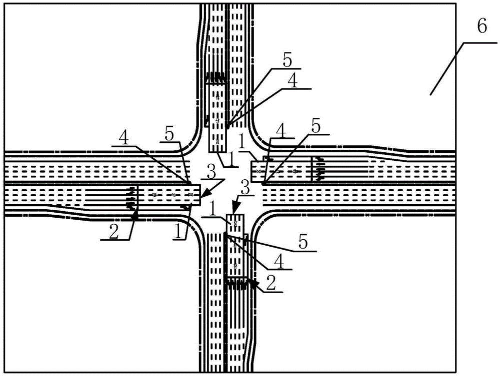 Traffic flow capacity increasing control method for comprehensive waiting area at road intersection
