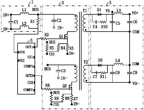 Flyback noise reduction power supply module