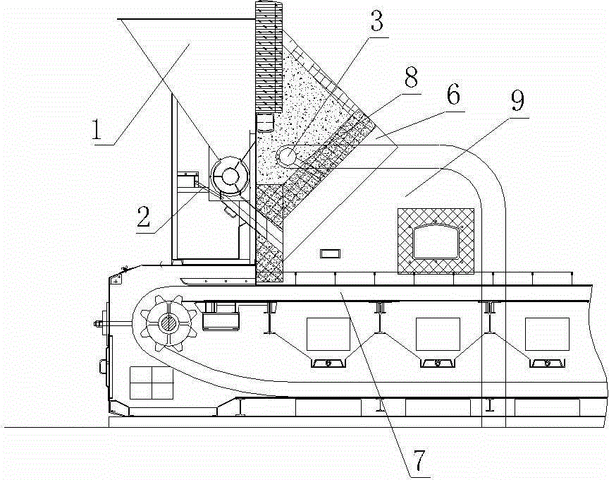 Secondary air blowing and chemical feeding combined structure of biomass boiler