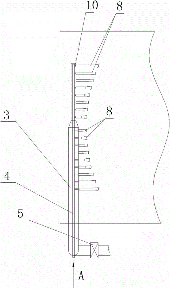 Secondary air blowing and chemical feeding combined structure of biomass boiler