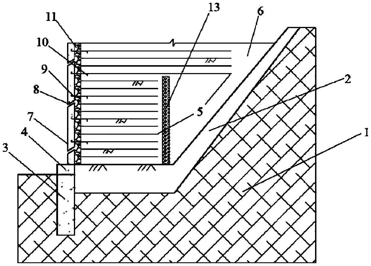 A combined retaining structure suitable for slope stability support and its construction method
