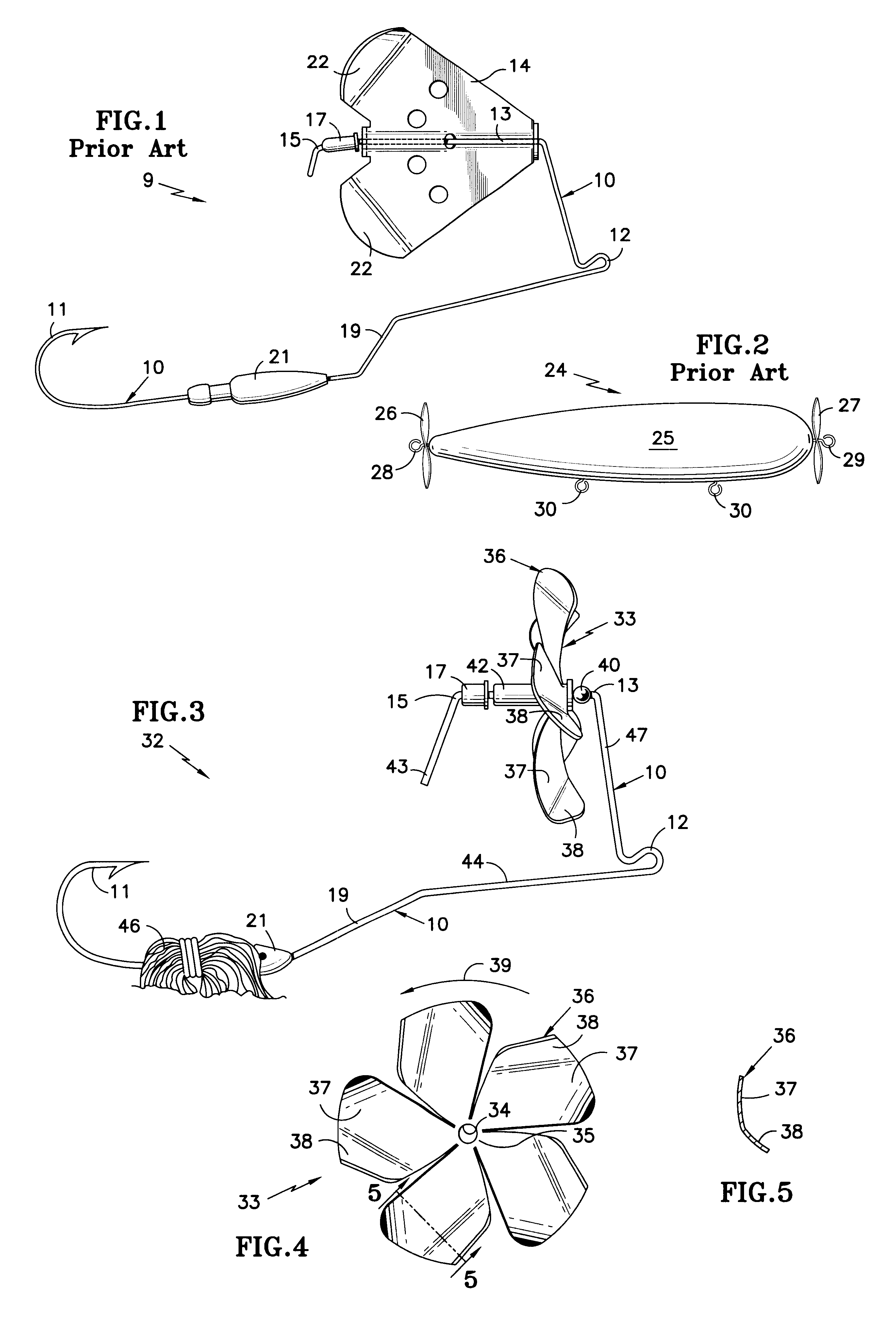 Top water lure with highly active propeller