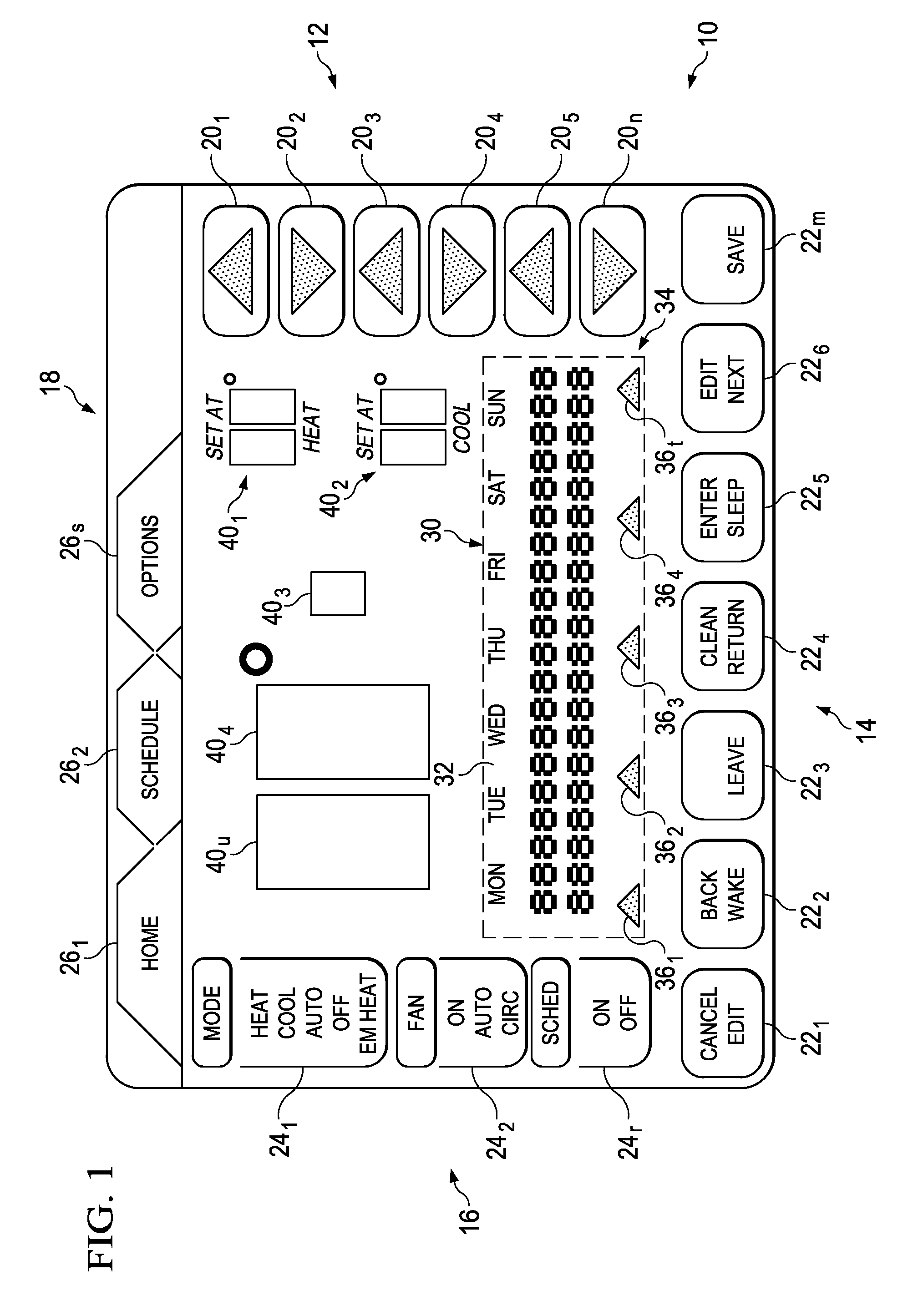 Display apparatus and method having delay or reset reminders for an environmental control system