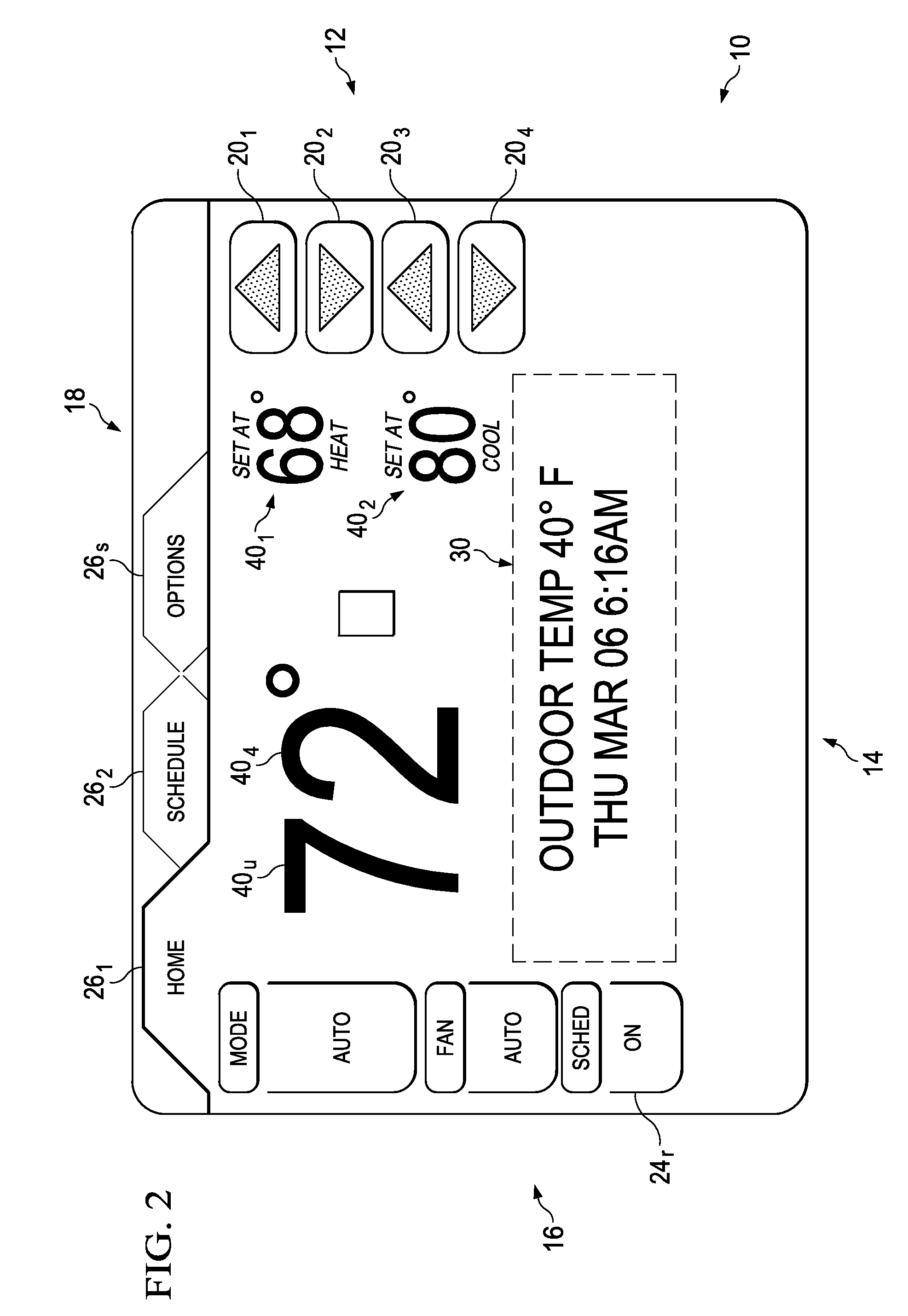 Display apparatus and method having delay or reset reminders for an environmental control system