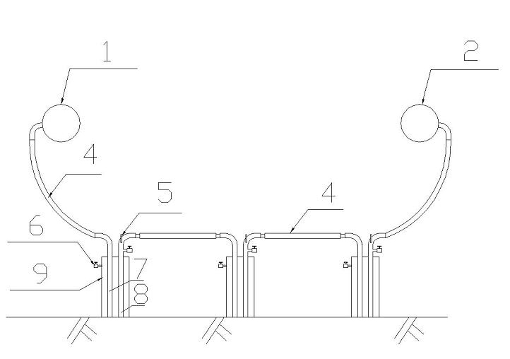 Series connection process device for freezing pipes of pitshaft of overlength inclined shaft