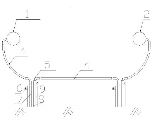 Series connection process device for freezing pipes of pitshaft of overlength inclined shaft