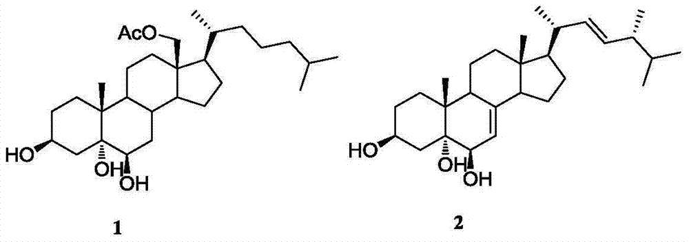 Preparation method of polyhydroxy sterol monomeric compound and application