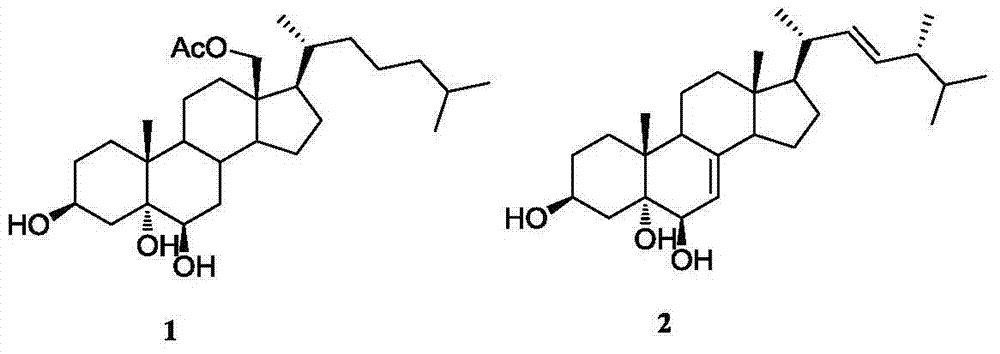 Preparation method of polyhydroxy sterol monomeric compound and application