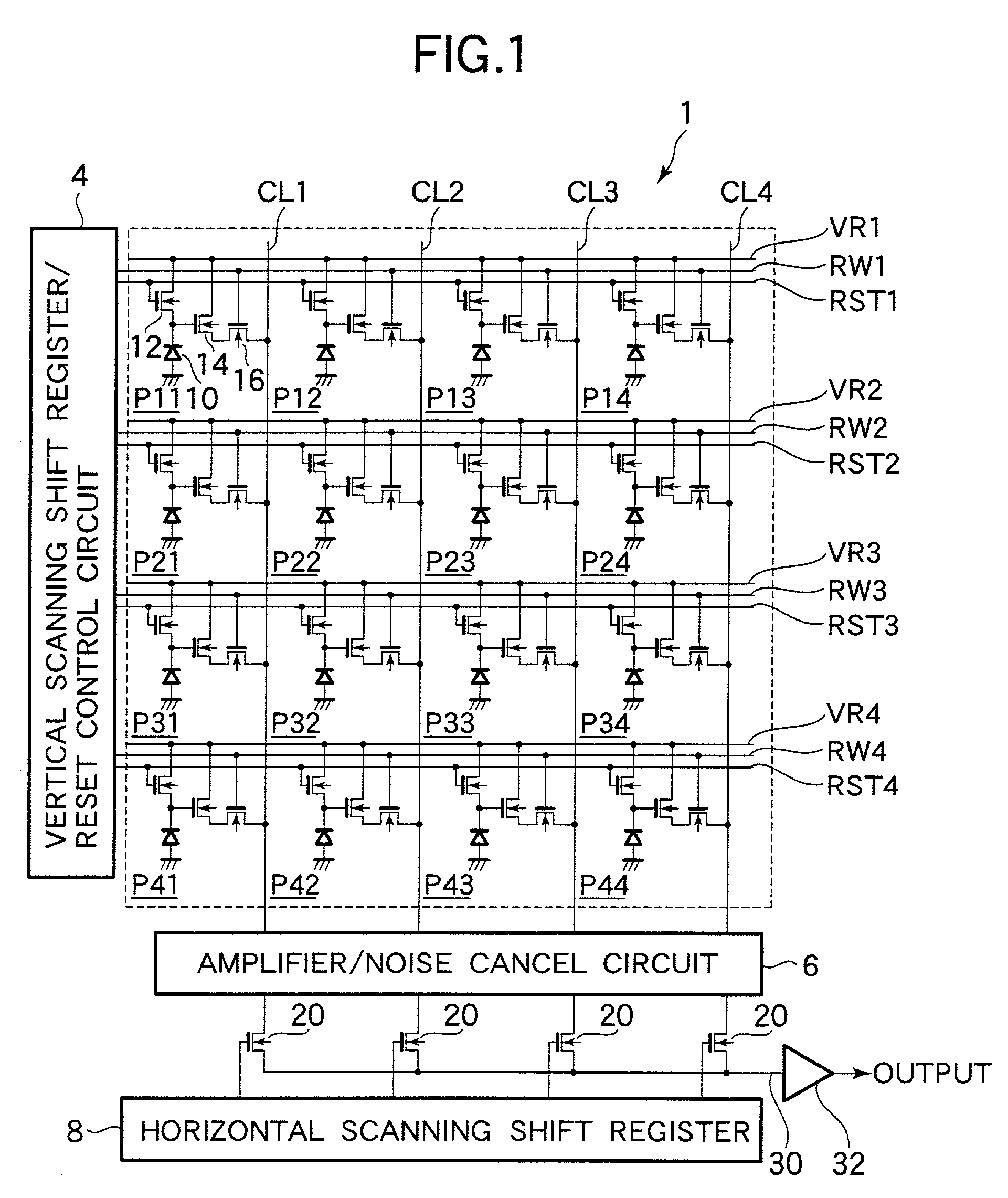 X-Y address type solid-state image pickup device with an image averaging circuit disposed in the noise cancel circuit