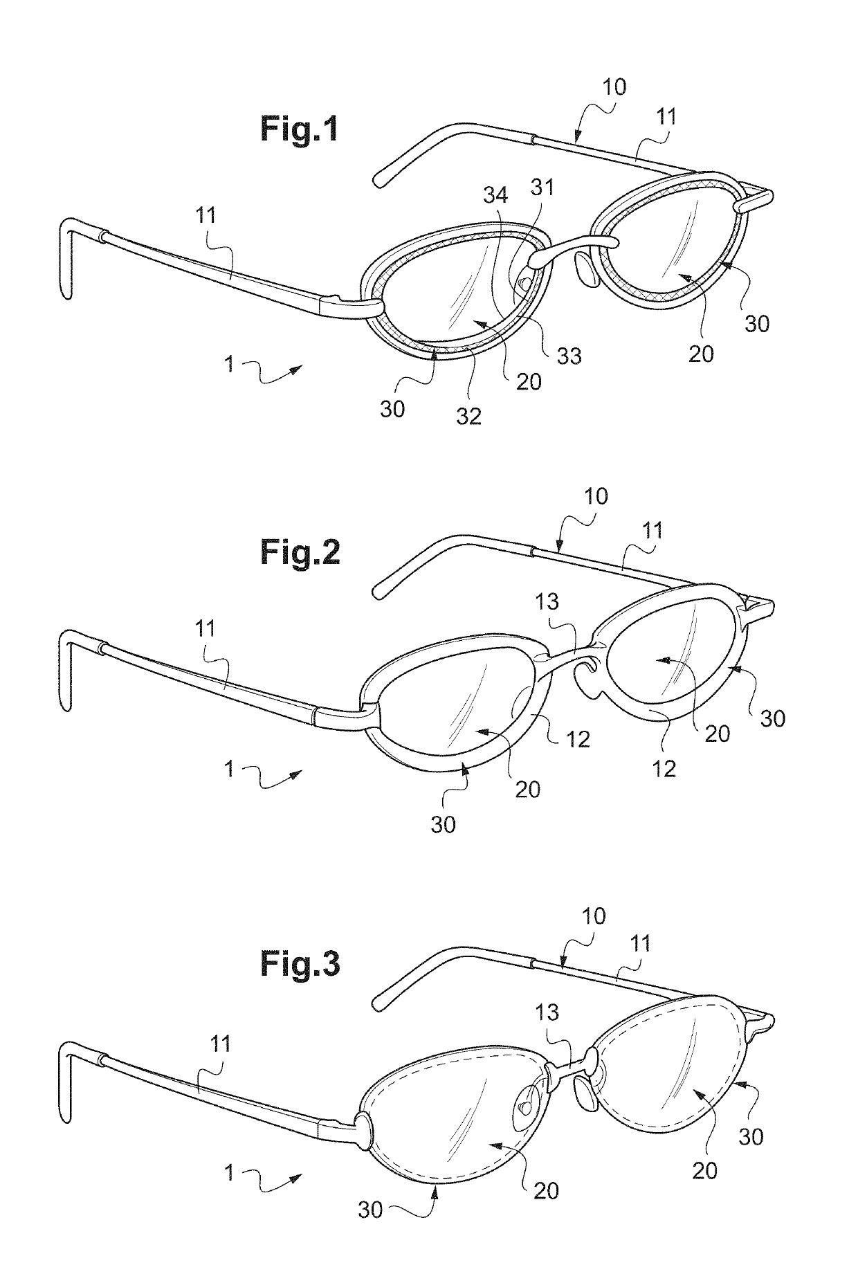 Eyeglasses equipment including a joint and method for manufacturing such an eyeglasses equipment