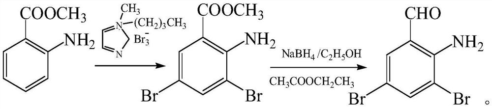 Production process of 2-amino-3,5-dibromobenzaldehyde