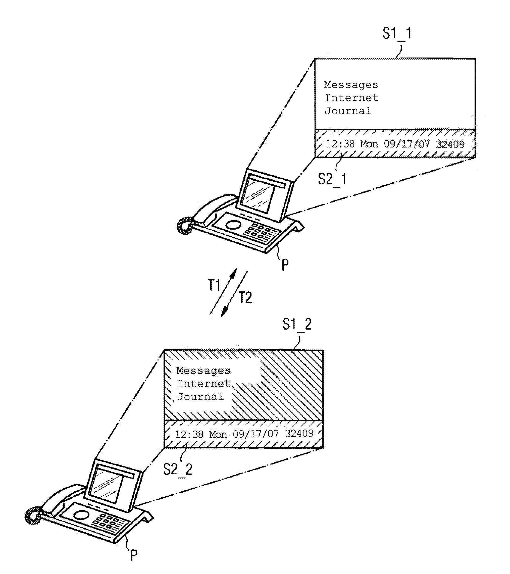 Method and arrangement for the imaging representation of information, particularly for use with communication terminals