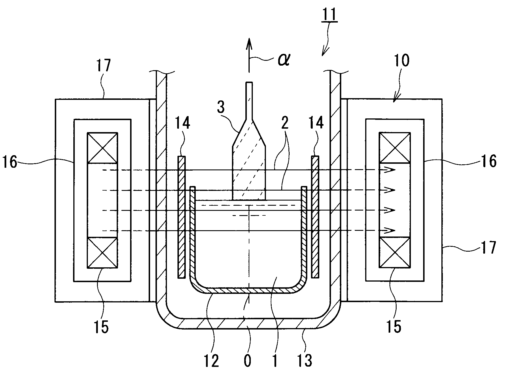 Superconducting magnet device for single crystal pulling apparatus