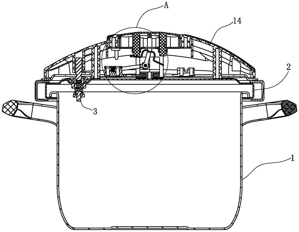 Improved clamp pressure cooker opening and closing structure
