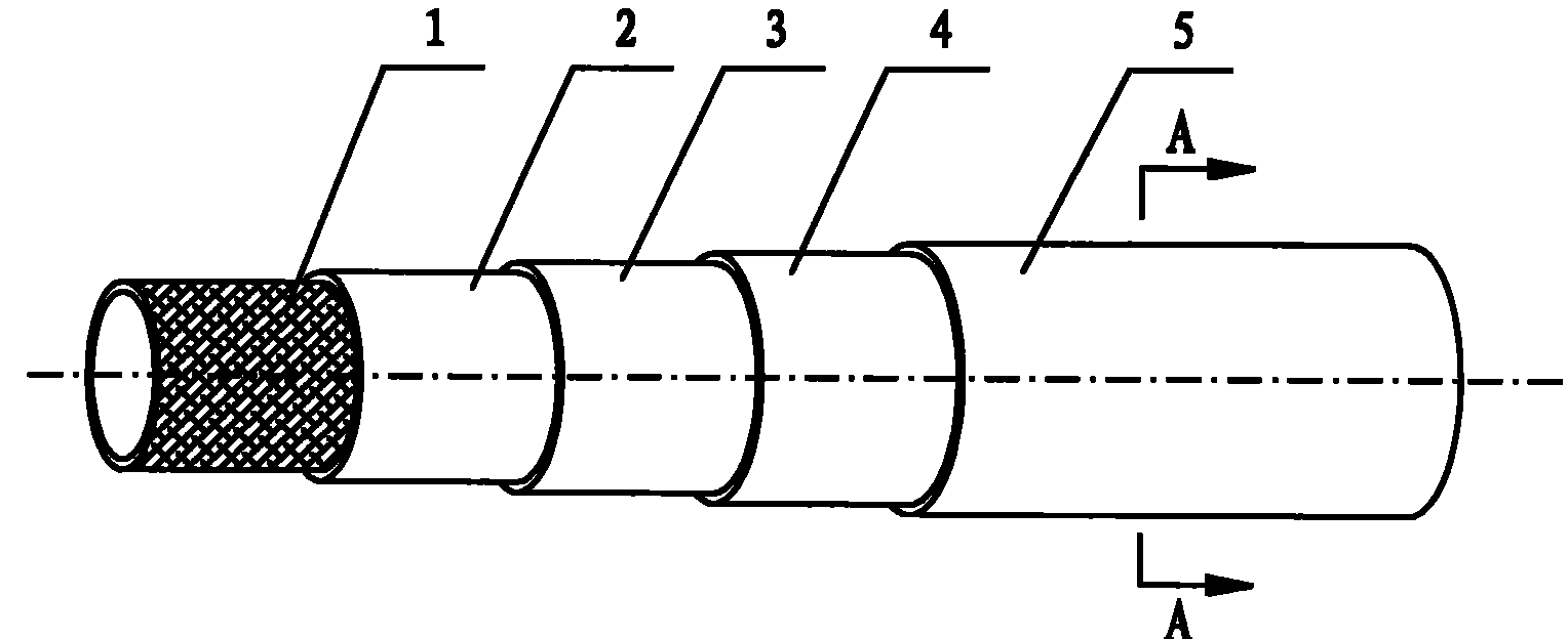 Perfluoroether composite air condition hose and preparation method thereof