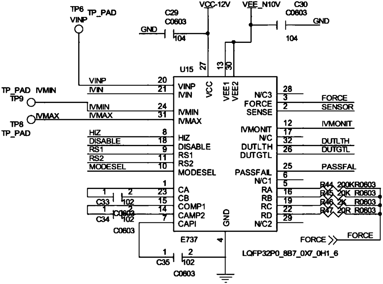 IC pin testing device