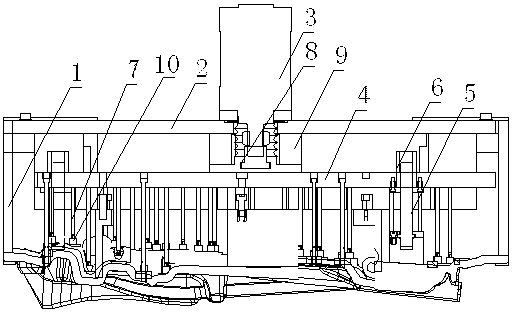 Foaming mold exhaust device and foaming mold with the device