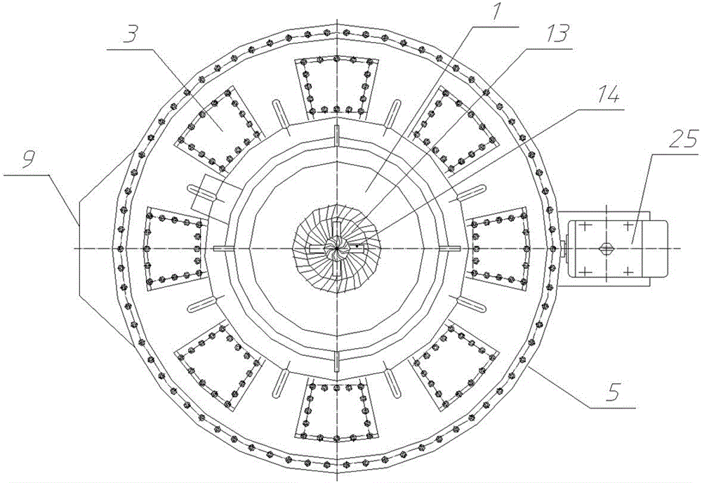 Rotating disc type granulating tank device for hot steel slag