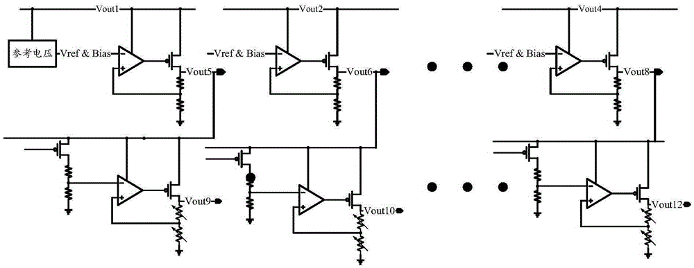 A multi-stage multi-output power management circuit