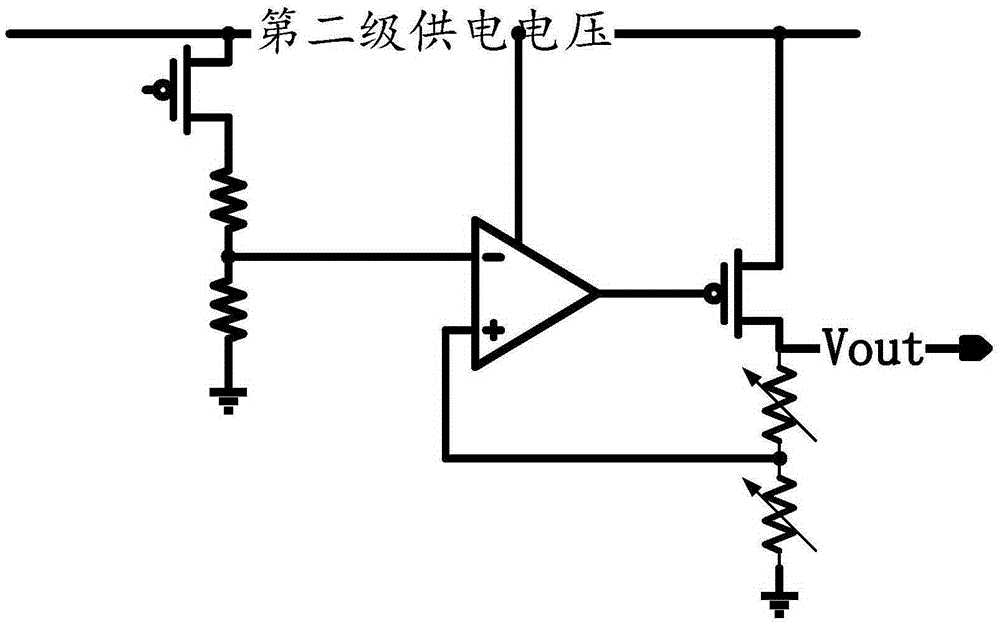 A multi-stage multi-output power management circuit