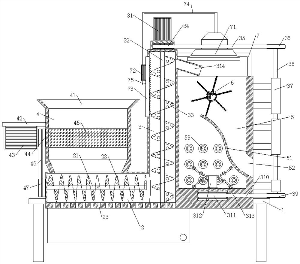 Garbage incineration device with pre-drying and metal waste removing functions