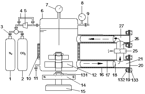 A device for measuring acid rock reaction speed and kinetic parameters