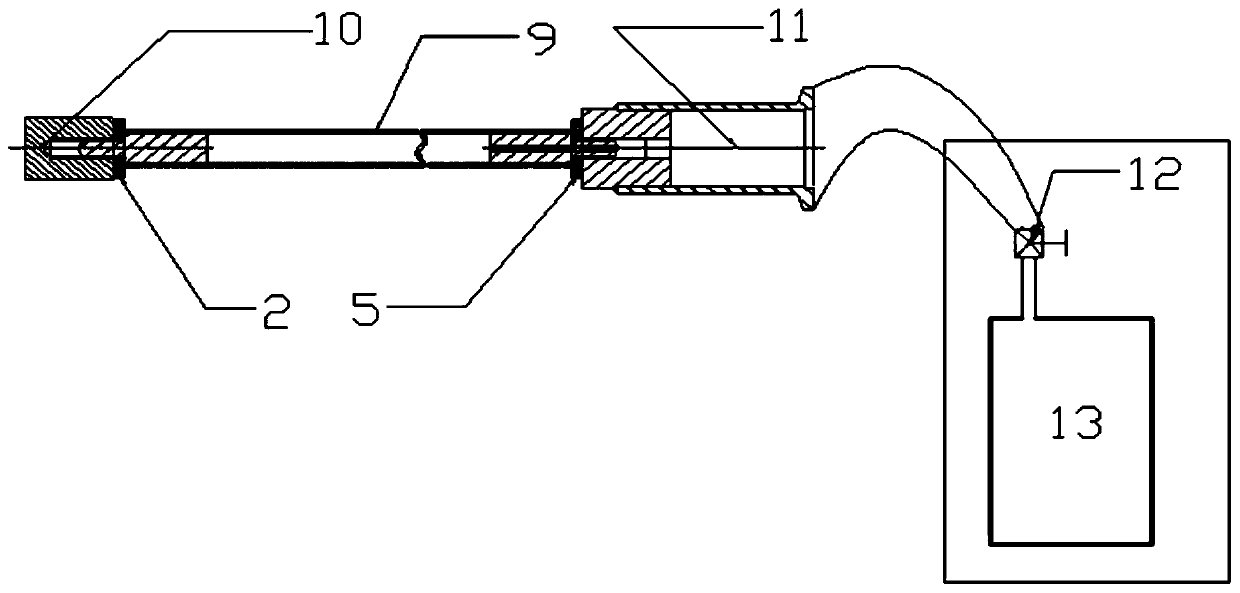 Silicon carbide composite material circular tube leakage rate performance detection method