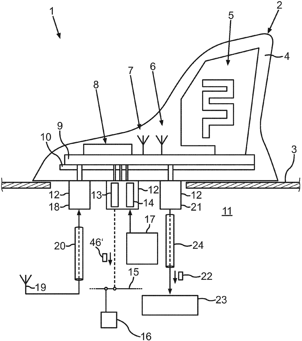 Motor vehicle roof antenna module, motor vehicle and method for operating the roof antenna module