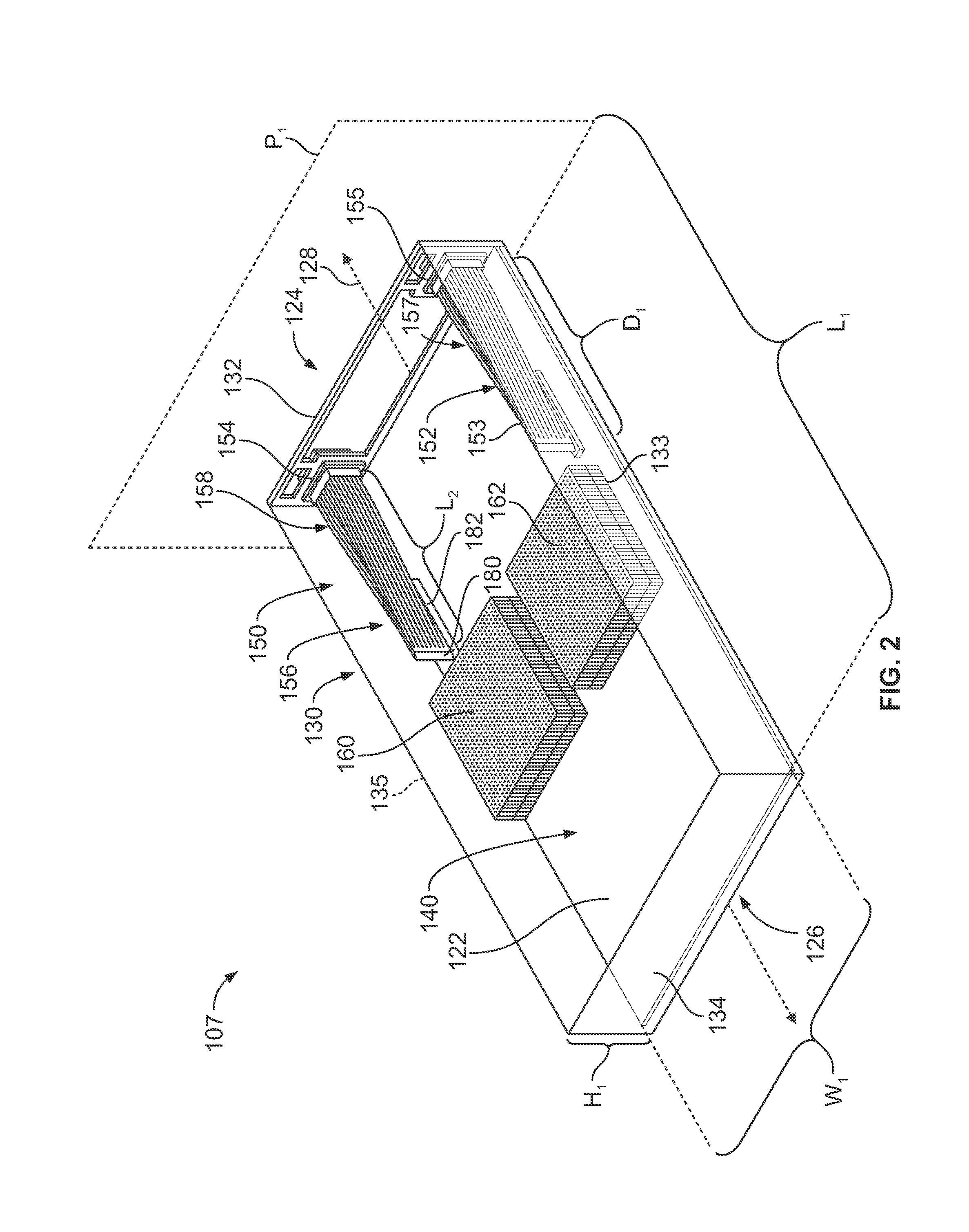 Communication modules having connectors on a leading end and systems including the same