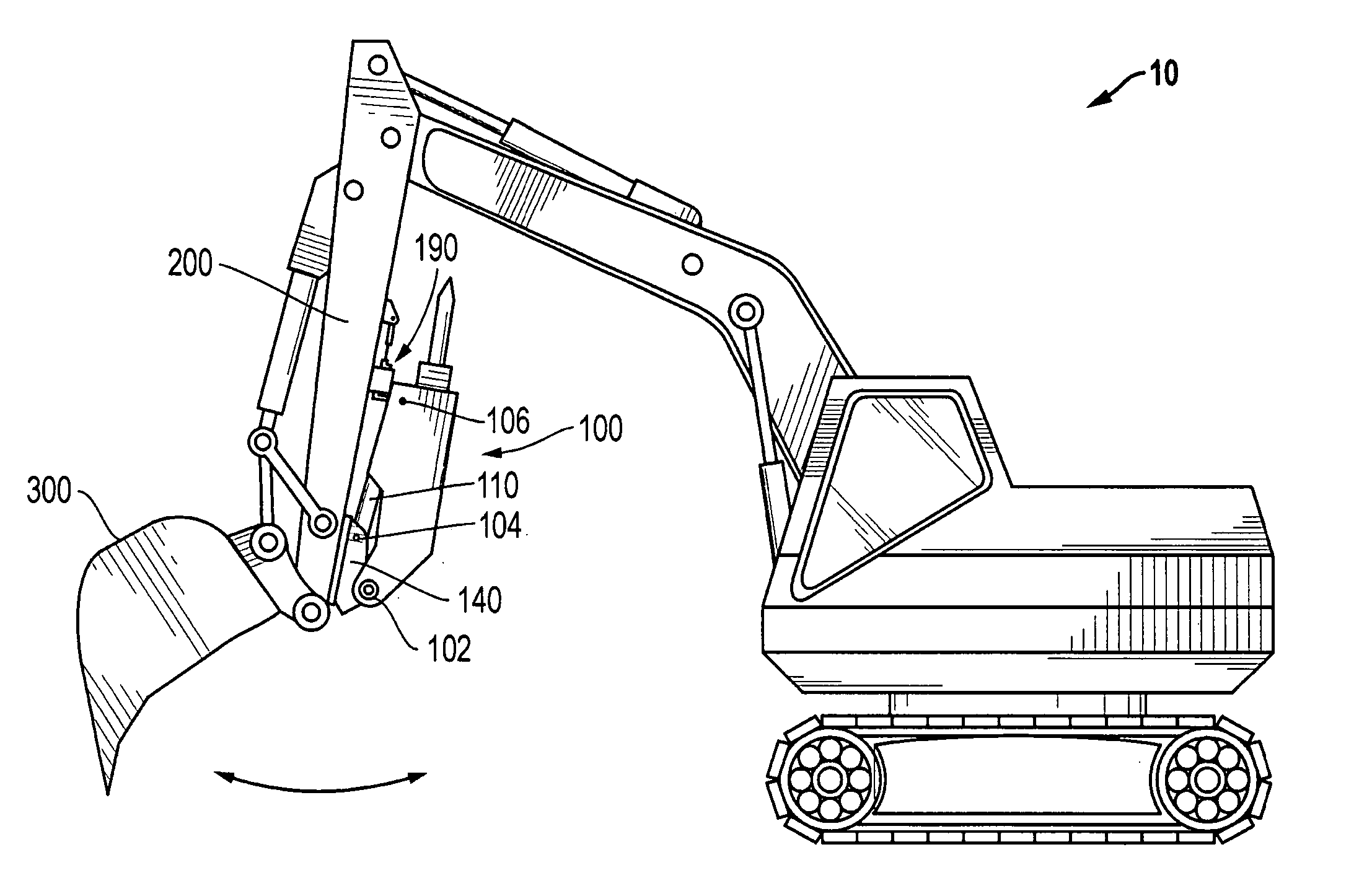 Impact resistant breaker deployment system for an excavating machine