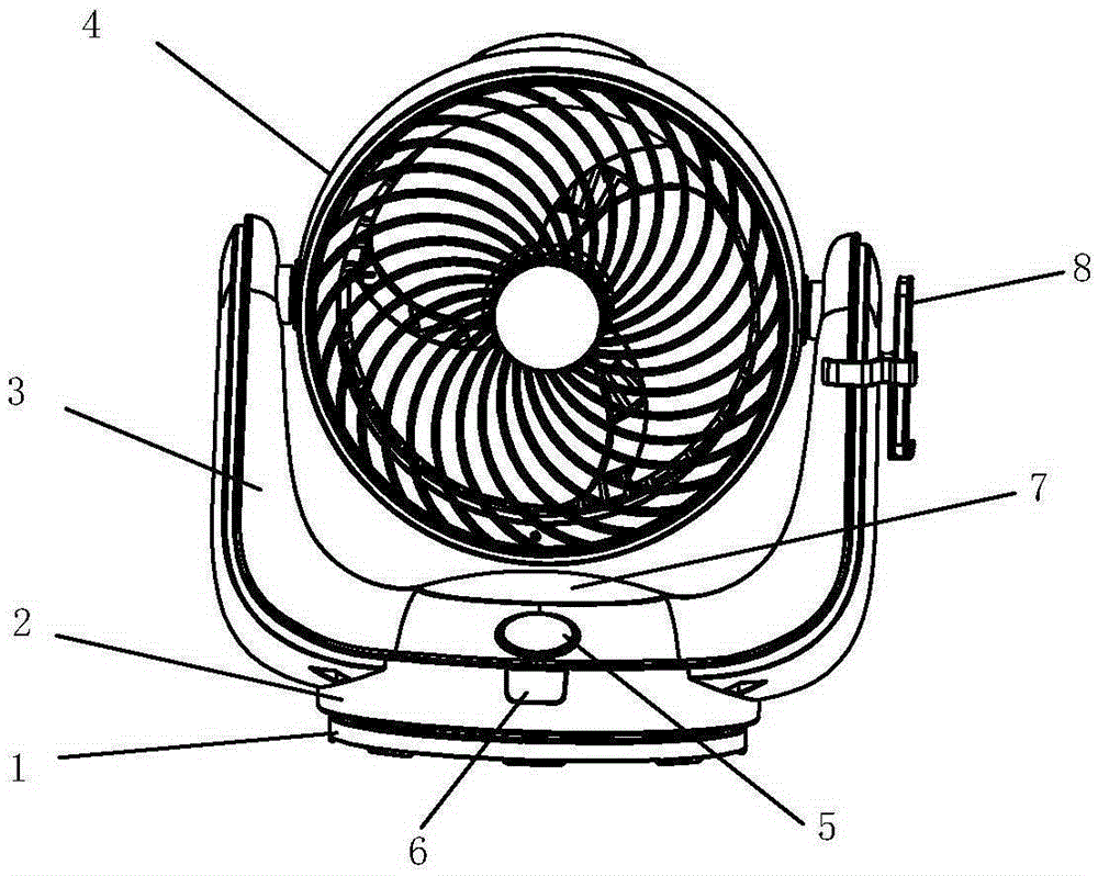 USB (Universal Serial Bus) fan capable of automatically and vertically blowing