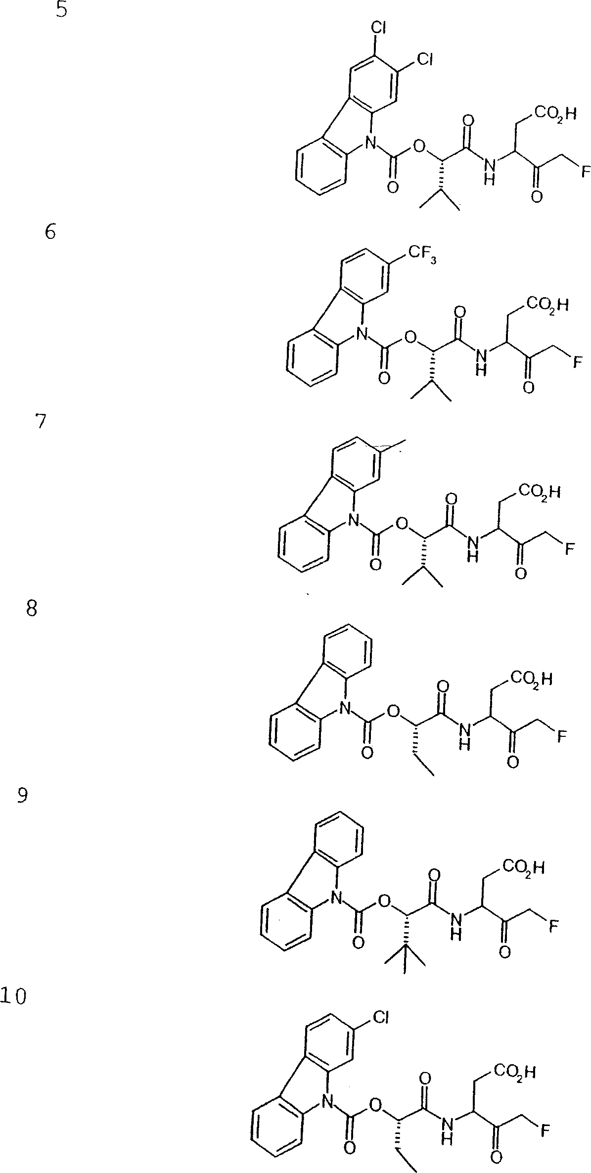 Carbamate aspartic acid specific cysteine proteinase inhibitors and uses thereof