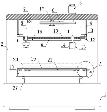 A surface polishing treatment device for manhole cover production