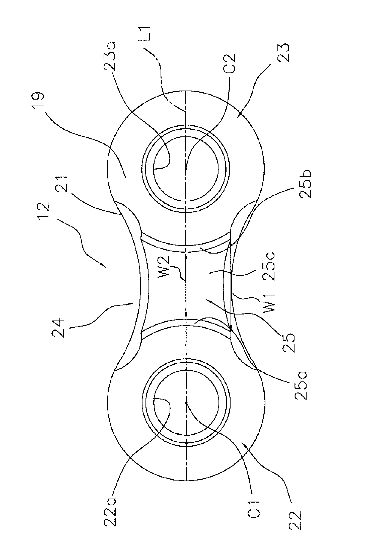 Inner link plate for bicycle chain