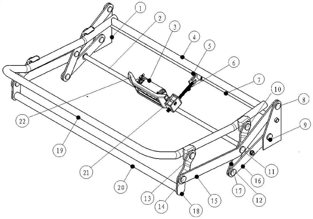 Motor-driven connecting rod type cushion folding mechanism
