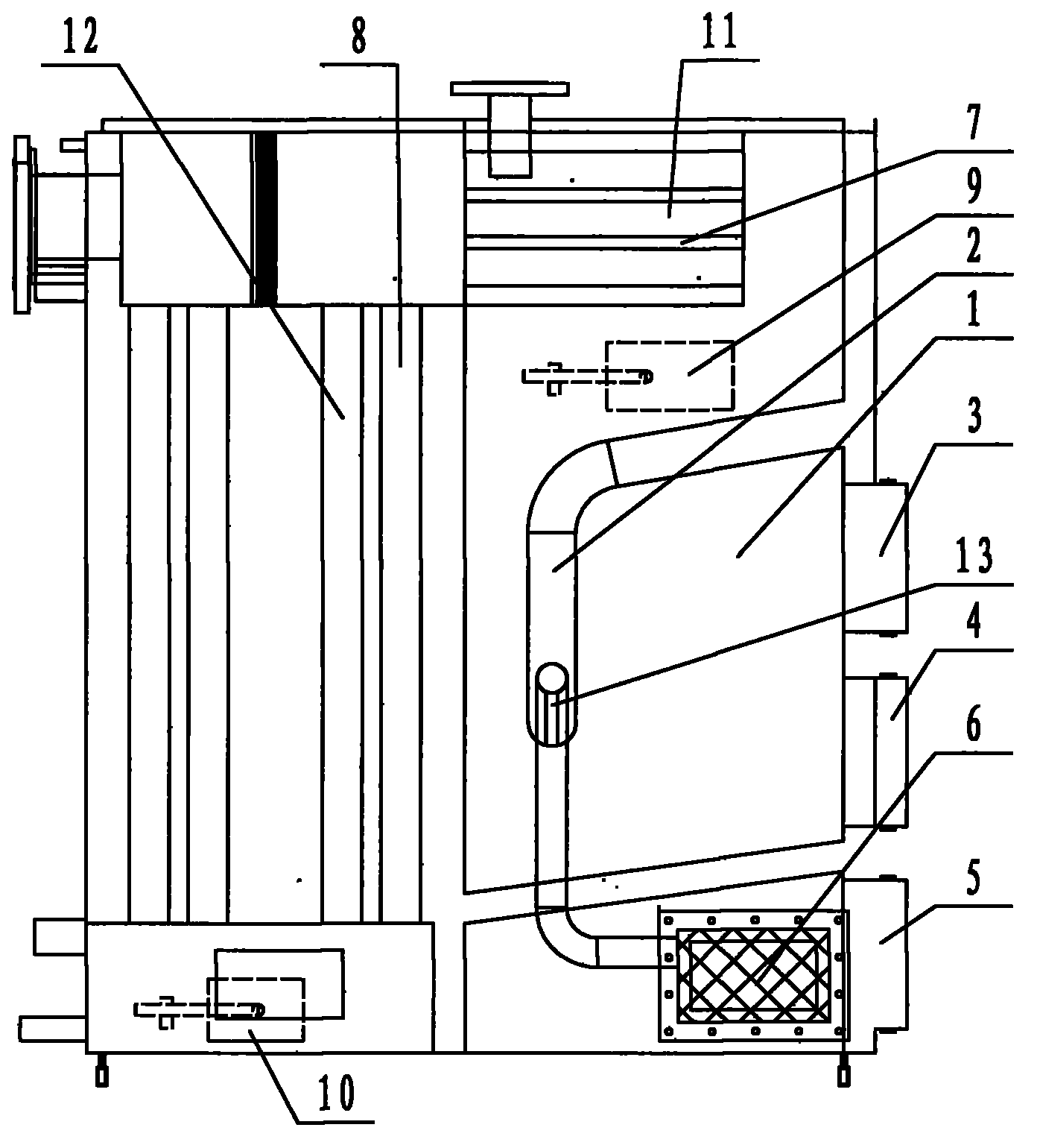 Combustion and smoke and dust removal method of small boiler combusting soft coal II and III