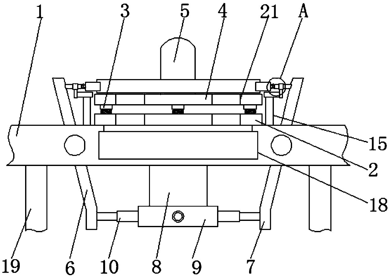 Brake pad clamping mechanism for automobile brake pad drilling