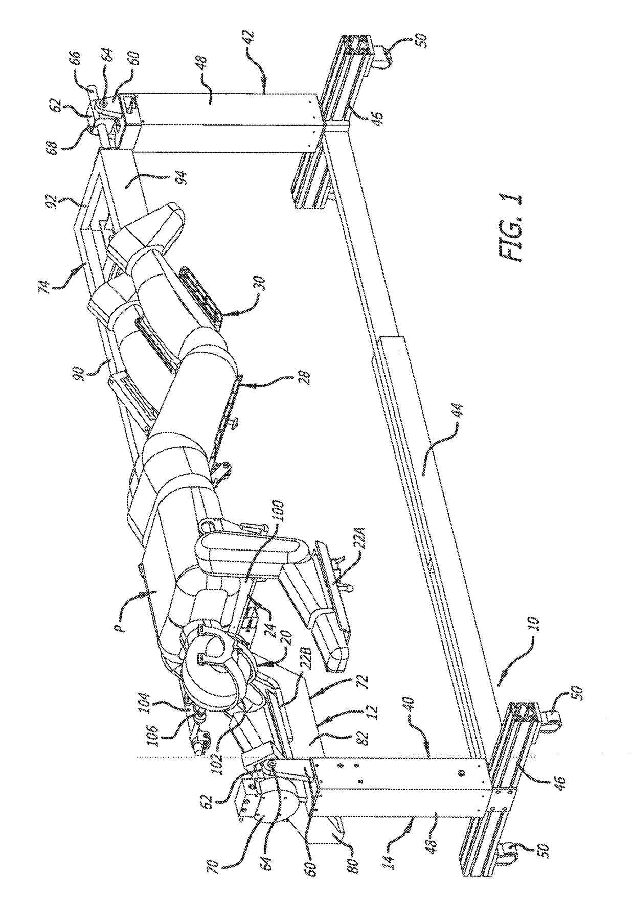 Surgical frame having translating lower beam and method for use thereof
