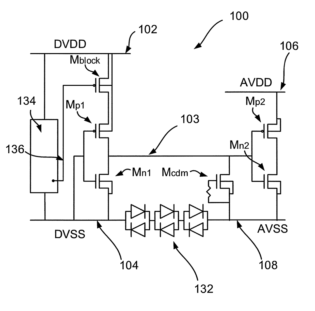 ESD protection circuit for providing cross-domain ESD protection