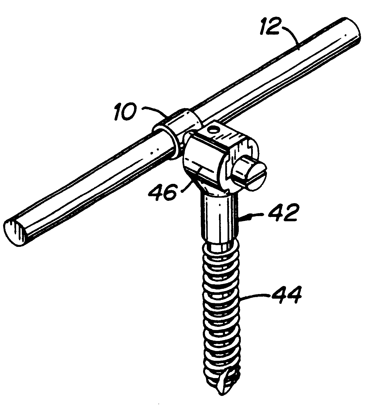 Clamping connector for spinal fixation systems