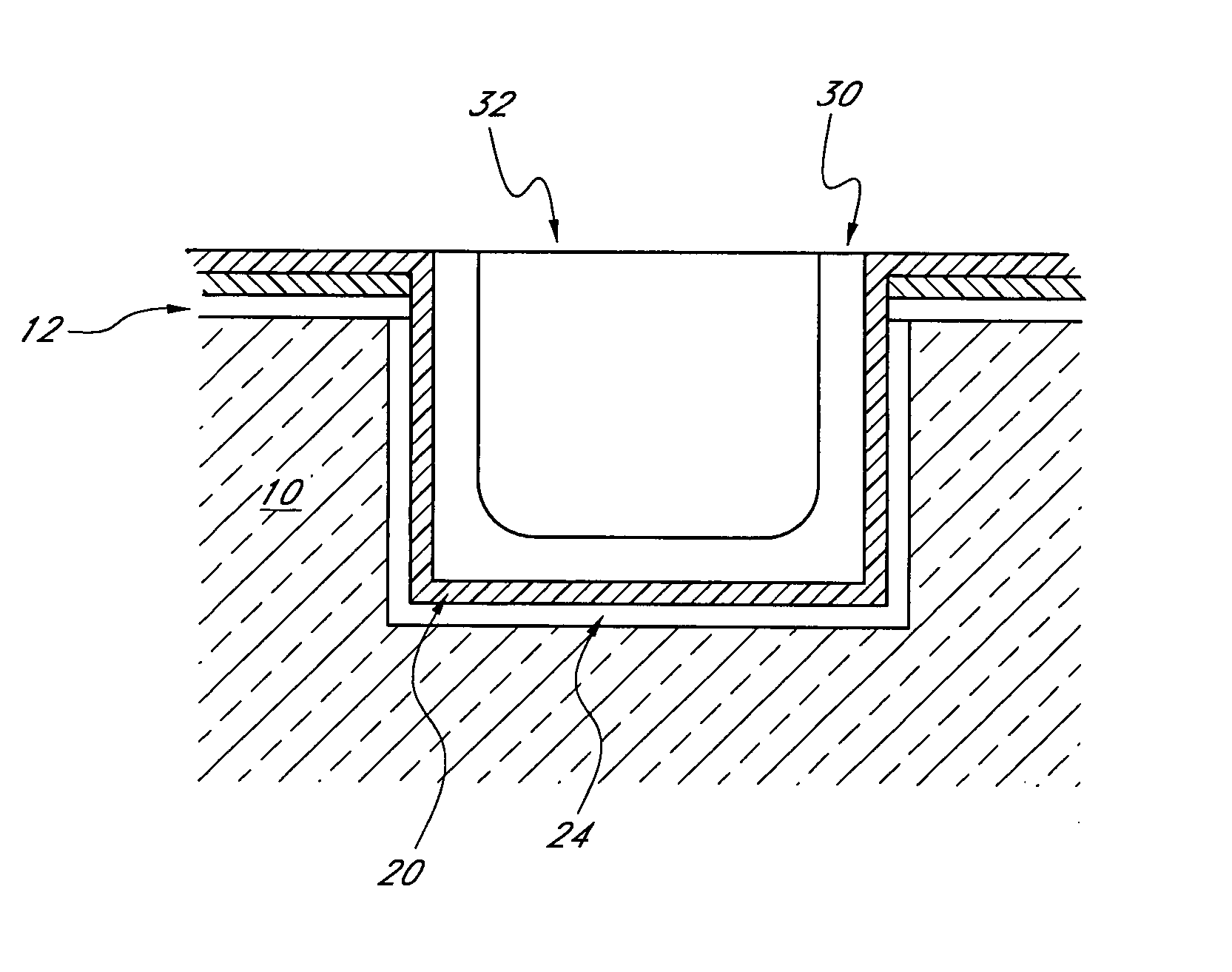 Sub-micron space liner and densification process