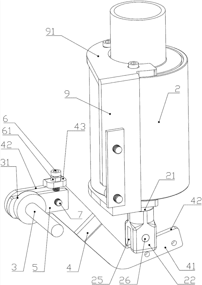 Sewing machine foot pressing and lifting device