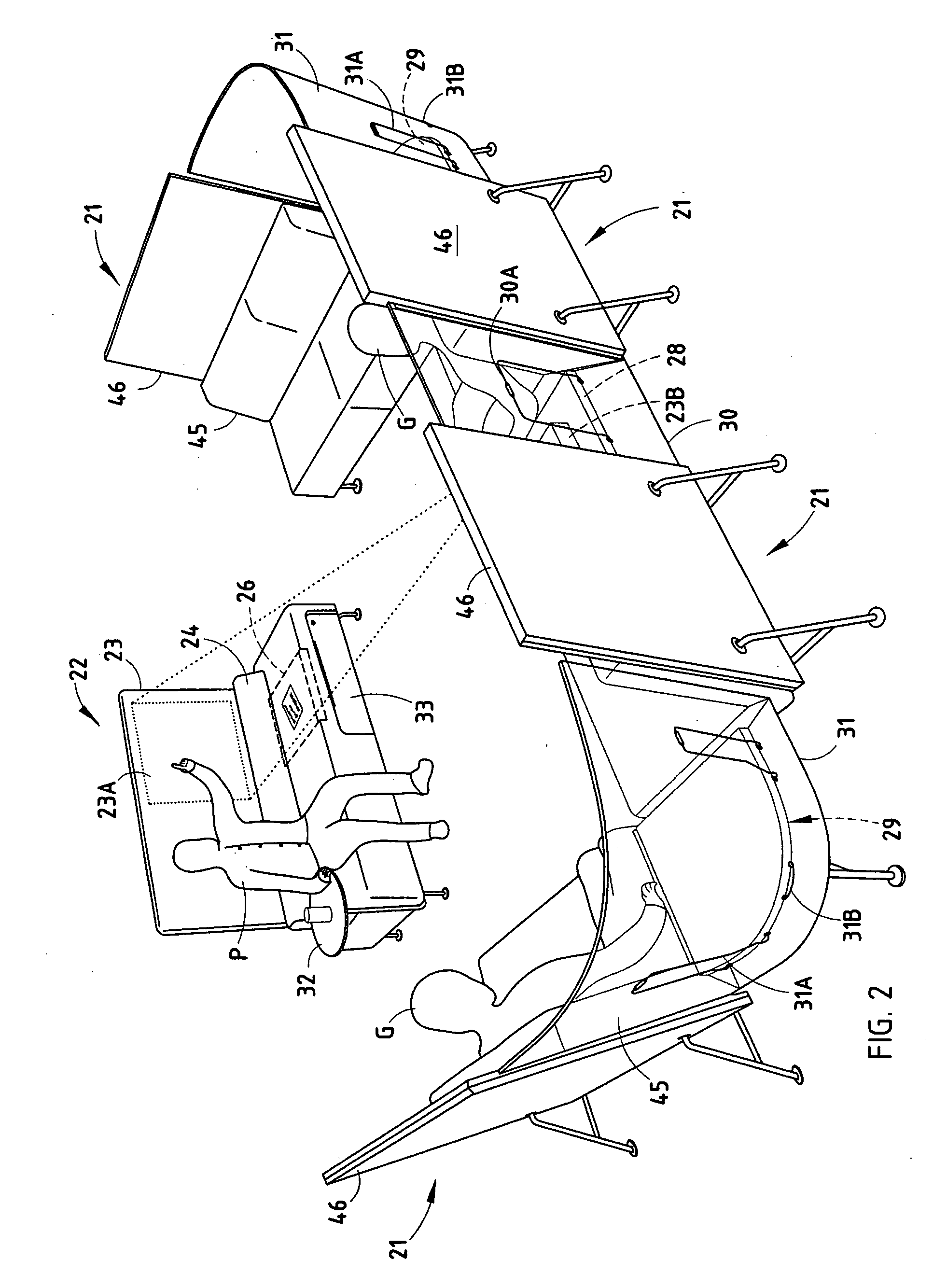 Furniture system facilitating informal collaboration and presentations