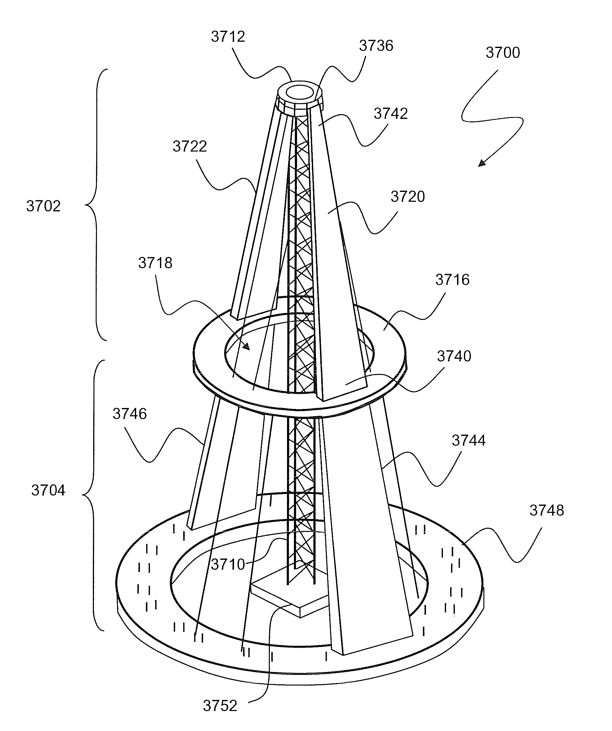 Base support for wind-driven power generators