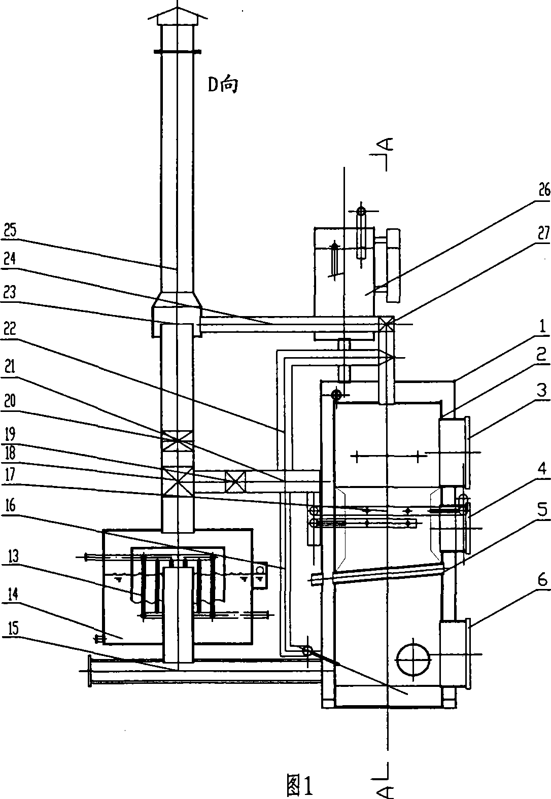 Coal gasification boiler by reverse coal combustion