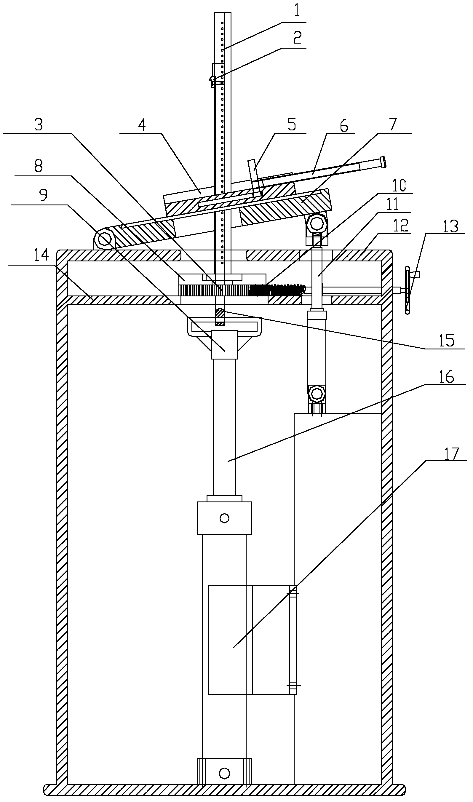 Processing device of internal keyway of tapered hole of large workpiece